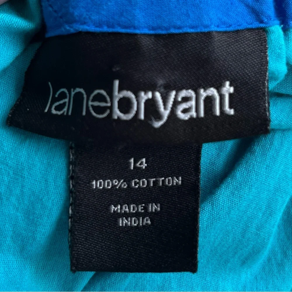 •Lane Bryant• 100% Cotton Blue Eyelet Shndress - Size 14 - Picture 2 of 9